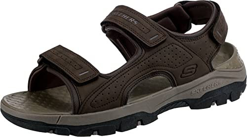 Skechers Men's TRESMEN Garo Sandal, Chocolate Synthetic, 12 UK