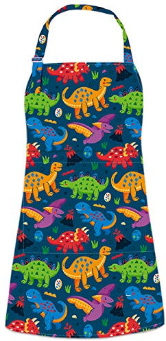 Malschürze Kinder, Wasserdicht Schürze Kinder, Kochschürze Kinderschürze Mädchen Jungen Mit Tasche, Kinderschürze Geeignet Zum Kochen, Kunsthandwerk, Malen, Unterrichten (Dinosaurier, 3-5 Jahre)
