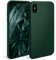 Moozy Minimalist Series Silikon Hülle für iPhone X und iPhone XS, Dunkelgrün - Mattes Finish, Dünne, Weiche TPU-Handyhülle Schutzhülle