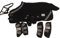 Zoe Set Abschwitzdecke Halfter Strick Transport Gamaschen Rot Schwarz Rosa Glitzer 70 80 90 100 Minishetty Shetty Tysons (80 cm, Set Schwarz)