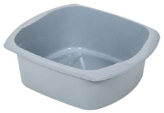 Rectangular Plastic Large Washing Up Bowl 9.5 Litre Size (Light Grey)