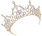 Lurrose Barock Braut Crown Königin Rot Goldene Legierung Kristall AB Strass Vintage Prinzessin Crown Braut Tiara Krone für Hochzeit