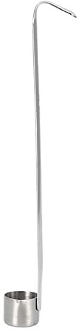 Stainless Steel Wine Ladle Spoon Wine Dipper Sauce Ladle Beer Pouring Measure Spoon Flat Bottom Spoon with Hook for Kitchen(3#)