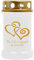 Grabkerze Grablicht (2 Herzen Gold) - ca 48h / 2 Tage Brenndauer je Kerze (14,5cm, Ø 7cm) - versch. Designs
