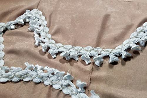 LKW Vorhänge - 3 STK. Gardinen Plüsch Set für Alle Truck Marken mit Quasten (Beige mit weißen Quasten)