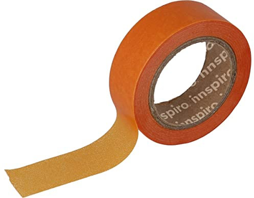 INNSPIRO Washi Masking Tape orange, 15 mm x 10 m. Serie Lisa Basics