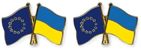Yantec Freundschaftspin Europa - Ukraine Pin Anstecknadel Doppelflaggenpin