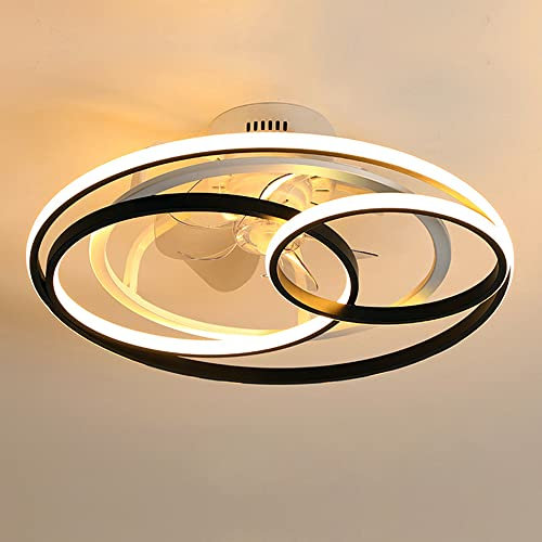 JMrider Moderne Deckenventilator Mit Beleuchtung LED Fan Deckenleuchte Dimmbar Fernbedienung Deckenlampe Windgeschwindigkeit Unsichtbares Leise Ventilator Deckenlicht Esszimmer Wohnzimmer Schlafzimmer
