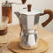Moka Pot, cafetera italiana, cafetera de 6 tazas/10 onzas cafetera espresso para estufa de gas o eléctrica de cerámica para camping manual cubana Percolador de café para capuchino o latte