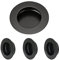 HOMOTEK Paquete de 4 tiradores redondos para puerta corrediza de armario, diámetro de 65 mm, color negro, tiradores empotrados para puerta de derivación, juego de tiradores de dedo para puerta de