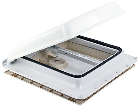 Ventana de techo para claraboya, 40 x 40 cm, blanco + sellador wamovo para caravanas y autocaravanas