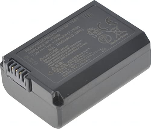 Batterie T6 Power pour appareil photo numérique Sony, numéro de pièce NP-FW50, Li-Ion, 7,2 V, 1080 mAh (7,7 Wh), noir