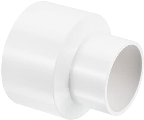 PATIKIL PVC Reducer Pipe Fitting 75mm to 50mm ID, 2 Pack Straight Coupling Adapter Connector, White