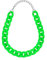 Soul-Cats Statement Kette Halskette bunt riesig oversized Panzerkette Gliederkette Vintage, Farbe:neongrün