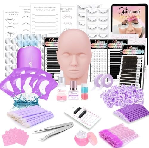 Missicee Professional Eyelash Kit with Mannequin Head