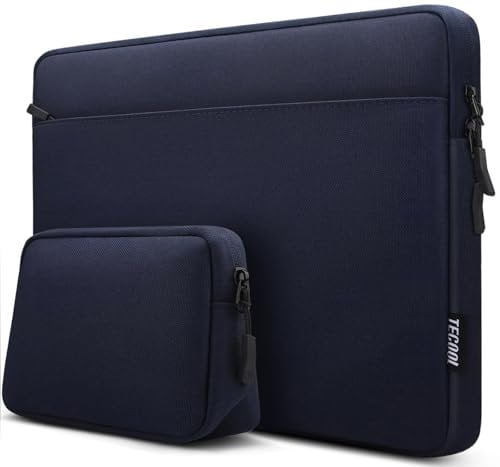 TECOOL 13,3 Zoll Laptop Hülle Tasche für MacBook Air/Pro 13 M1 M2 M3 2024-2010, MacBook Pro 14 M4 M3 M2 M1 2024-2021, 13,3'' Lenovo HP Dell Acer Notebooktasche Schutzhülle, Dunkelblau