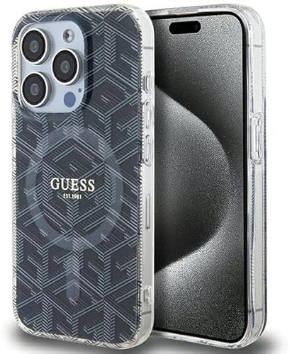 Guess GUHMP15XHGCUSTGK Hülle für iPhone 15 Pro Max 6.7 Schwarz hardcase IML GCube
