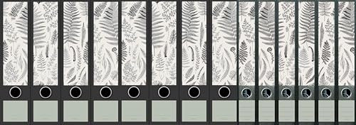 14er Set breite & schmale Ordnerrücken Ferns Farne Pflanze Blatt File Art Ordner Etiketten 04 04 09