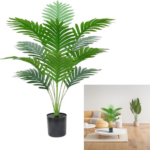 Plante Artificielle Palmier Artificiel en Pot, 70 cm Fausse Plante Interieur et Exterieur, Artificiel Fausse Plante Palmier Verte en Plastique, Plante Tropical avec Pot pour Maison Salon, 1 Pack
