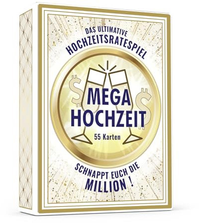 Tom Hugh Mega Hochzeit - Das unterhaltsame Hochzeitsspiel für Gäste und Brautpaar. Hochzeitsquiz - 13 Fragen zur Million! Perfektes Hochzeitsgeschenk für drinnen und draussen.