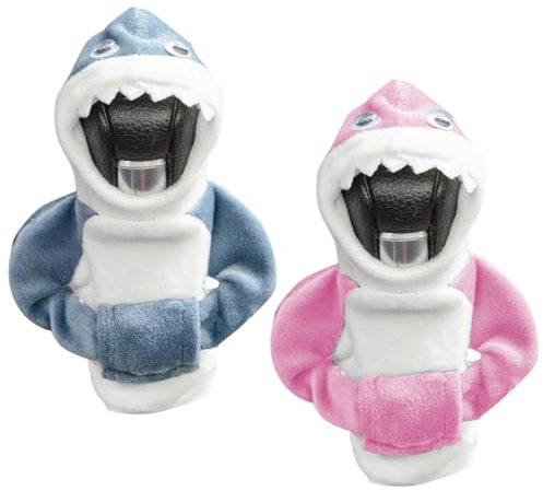 Schaltknauf Hoodie 2 Stück - Schalthebel Abdeckung Zum Schutz Ihrer Handbremse Vor Nägeln Oder Anderen Gegenständen (Blau + Rosa)