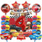 Cars Geburtstag Deko 4 Jahre, Kinder Auto Geburtstagsdeko, Auto Folienballondeko Jungen Mädchen, mit Kuchendekoration, Happy Birthday Banner und Auto Tischdecke für Kindergeburtstag Deko Party