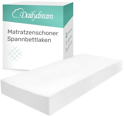Dailydream Matratzenschoner wasserdicht, Matratzenschutz Spannbettlaken Format, atmungsaktiv, 90x200cm, Weiß