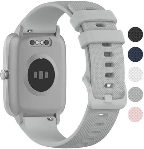 OUTPUTBT 19mm Armband für GRV FC1,Veryfitpro ID205L Silikon Uhrenarmband für HAMA 4900/5910,Fitpolo H205L,Black1,LETSACTIV ID205S,UM Uwatch 3,Vowtop ID205U,ZOSKVEE ID205G Ersatzarmband Damen