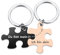 JSDDE Pärchen Schlüsselanhänger mit Gravur Du bist mein, Ich bin dein Süße Puzzle Anhänger mit Creative Design Keychain Schlüsselringe Schlüsselbund Geschenk für Paar Freunde Papa Mama Familie