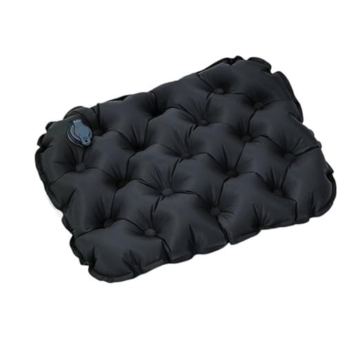 SUBLXPoten Auflagen für gartenmöbel Aufblasbares Sitzkissen for den Außenbereich, ultraleichte Campingmatte, wasserdicht, faltbar, Sitzunterlage, Luftmatratze for Rucksackreisen, Reisekissen(Black)