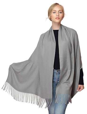 Moschen-Bayern Pashmina Stola Damen für Abendkleid Kaschmirstola Kaschmir Schal Umhang Paschmina - Grau-Beige