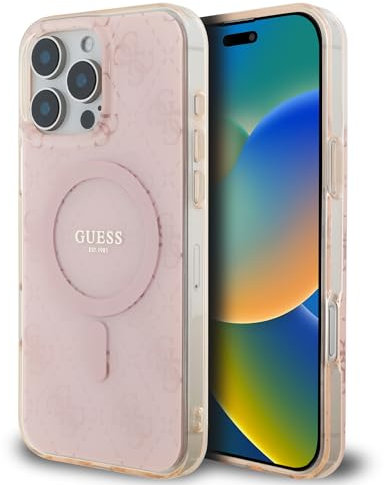Guess Case Compatible with iPhone 16 Pro Max Back Cover Hul - Case Compatible with Magsafe IML g - Pink