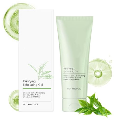 Grüner Tee Purifying Peeling Gel Sanft Natürlicher Peeling-Reiniger mit Vitamin C Hyaluronsäure, Peeling Gesichtspeeling zur Reinigung von Gesicht und Körper und allen Hauttypen, Erstellen Sie glatte