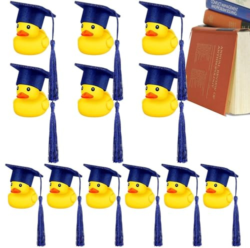 Gummiente – Enten zum Abschluss, weiche und niedliche Abschluss-Enten mit schwarzem Abschlusshut, Partygeschenke, Gummiente für Geburtstagsfeier, Dekoration von Geschenken