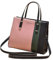 ZwaitL Sac fourre-tout à bandoulière pour femme, sac à main tendance pour femme, sac à bandoulière en cuir synthétique, sac à main, rose/noir