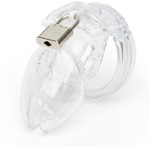 Lovehoney DOMINIX Deluxe Rigid Plastic Chastity Device 2.5 for Men, Clear | Lightweight Cock Cage for Men with Padlock, Keys & 5 Numbered Locks, Ventilated Male Cage for Long-Term Wear & Orgasm Denial