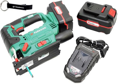 HEADNMORE® Bundle - PARKSIDE® 20V Akku Stichsäge Pendelhubstichsäge PSTDA 20 + HEADNMORE® Schlüsselanhänger (2x4Ah Akku)