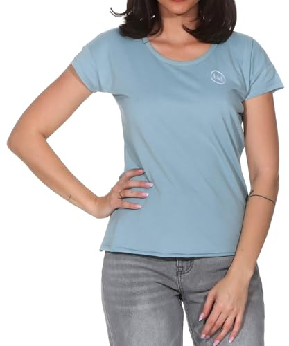 Elbsand Damen T-Shirt ESWRagne Kurzarmshirt Rundhals 70429 00 Blue Shadow (754) XL