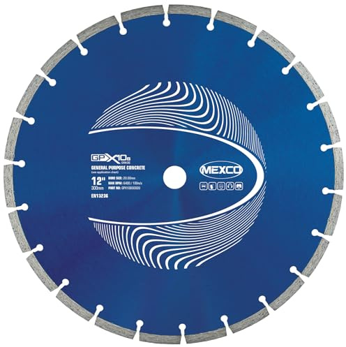 Mexco GPX10-8 General Purpose Concrete Diamond Blade, Cutting Disc for Non-Abrasive Building Materials - 300mm, 8mm Segment Height
