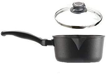 EUROLUX Guss Universaltopf INDUKTION 18 cm H 10 cm, kompl. mit Glasdeckel - Ceramikoberfläche - PFOA-Frei - MADE IN GERMANY