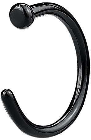 Taffstyle Fake Ring Piercing für Ohr Nase Lippe oder Bauch (8, Schwarz | 0,8mm Stärke)