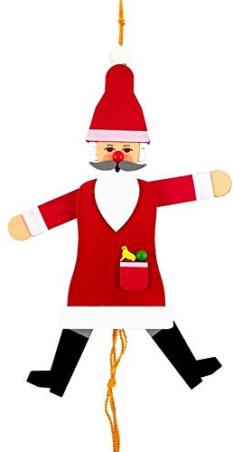 Rudolphs Schatzkiste Holzspielzeug Hampelmann Weihnachtsmann bunt Höhe=28cm NEU Spielfigur Hampelfigur Holzfigur Holzspielzeug Holzgestaltung Kreativ Spielsortiment Spiele Holz Seiffen Erzgebirge