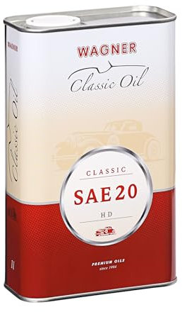 WAGNER Einbereichs-Motoröl Classic SAE 20 HD - API SH/CF-4, Motorenöl Hochlegiert & Mineralisch | Oldtimer, Motorrad & Nutzfahrzeuge mit 2-/4-Takt Benzin-&Dieselmotoren, 1 Liter Motoröle für Autos