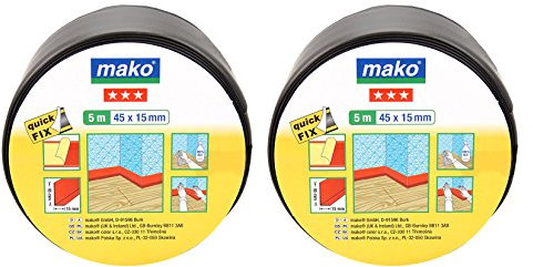 2 x mako Sockelleiste selbstklebend, 45mm x 5m, schwarz