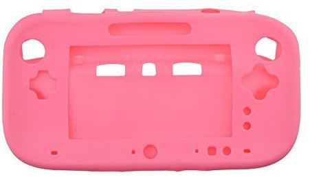 Funda protectora de silicona suave para mando de juegos Wii U, color rosa