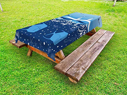 ABAKUHAUS gaviotas Funda Nórdica, La Vida bajo el Agua Vela, 100% Poliéster con Estampado Digital Resistente, 145 cm x 210 cm, Azul Blanco