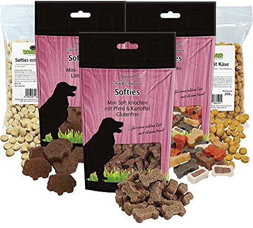 Greenhound Softies - 5 x 200g Vorteilspack - softe Hundekekse mit Pferd - Lamm - Käse - als Belohnung oder fürs Training