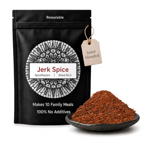 Jamaican Jerk Seasoning Spice Superior Hand Blended Premium Mix by Spice Masters - Easy Meals Quickly - Authentic Made Simple - Free Same Day Dispatch