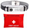 ForeverWill Personalisierte ID Armbänder für Frauen Männer Edelstahl Gesundheitswesen Medizinisches Armband Patient Erste Hilfe Alarm Schmuck für den Notfall,Um Leben Zu retten,Maßgeschneidert