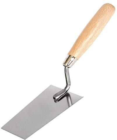 Toolty Edelstahlkelle – 160 mm – Holzgriff – zum Schöpfen und Schaben von Mörtel, Zement, Gips – Mauerwerk, Mauerwerk – Heimwerker – TLTY-0209